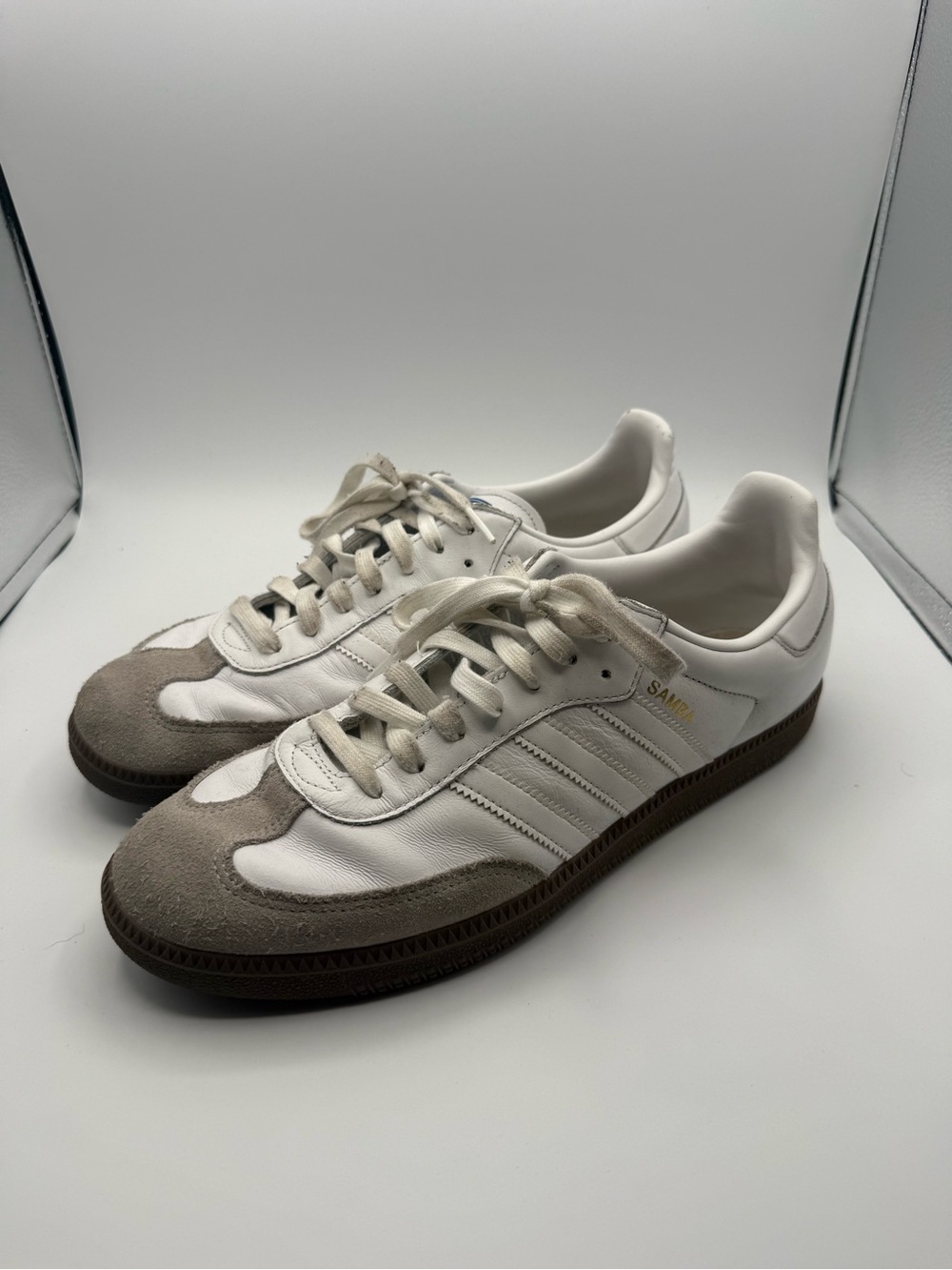 Adidas Samba OG Low Double White Gum Mens Size 11 IE3439 Leather Sneakers